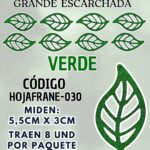 HOJAS GRANDES FRANYI VERDE ESCARCHADAS 1 PAQUETE CONTIENE 8 UND CÓDIGO HOJAFRANE-030