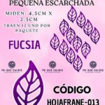 HOJAS PEQUEÑAS FRANYI FUCSIA ESCARCHADAS 1 PAQUETE CONTIENE 12 UND CÓDIGO HOJAFRANE-013