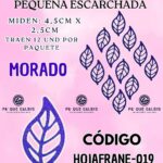 HOJAS PEQUEÑAS FRANYI MORADO ESCARCHADAS 1 PAQUETE CONTIENE 12 UND CÓDIGO HOJAFRANE-019