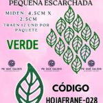HOJAS PEQUEÑAS FRANYI VERDE ESCARCHADAS 1 PAQUETE CONTIENE 12 UND CÓDIGO HOJAFRANE-028
