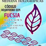 HOJAS MEDIANAS FRANYI FUCSIA HOLOGRÁFICAS 1 PAQUETE CONTIENE 10 UND CÓDIGO HOJAFRANH-006