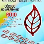 HOJAS MEDIANAS FRANYI ROJO HOLOGRÁFICAS 1 PAQUETE CONTIENE 10 UND CÓDIGO HOJAFRANH-017