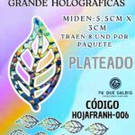 HOJAS GRANDES FRANYI PLATEADO HOLOGRÁFICAS 1 PAQUETE CONTIENE 8 UND CÓDIGO HOJAFRANH-006