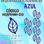 HOJAS PEQUEÑAS FRANYI AZUL HOLOGRÁFICAS 1 PAQUETE CONTIENE 12 UND CÓDIGO HOJAFRANH-010