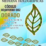 HOJAS MEDIANAS FRANYI DORADO  HOLOGRÁFICAS 1 PAQUETE CONTIENE 10 UND CÓDIGO HOJAFRANH-002
