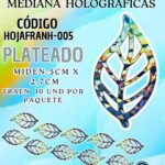 HOJAS MEDIANAS FRANYI PLATEADO HOLOGRÁFICAS 1 PAQUETE CONTIENE 10 UND CÓDIGO HOJAFRANH-005
