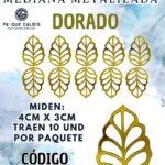 HOJAS MEDIANAS ONDULADA DORADO METALIZADAS 1 PAQUETE CONTIENE 10 UND CÓDIGO HOJASONM-002