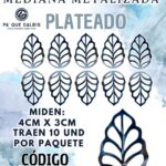 HOJAS MEDIANAS ONDULADA PLATEADO METALIZADAS 1 PAQUETE CONTIENE 10 UND CÓDIGO HOJASONM-005
