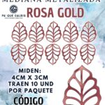 HOJAS MEDIANAS ONDULADA ROSA GOLD METALIZADAS 1 PAQUETE CONTIENE 10 UND CÓDIGO HOJASONM-008
