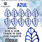 HOJAS MEDIANAS ONDULADA AZUL METALIZADAS 1 PAQUETE CONTIENE 10 UND CÓDIGO HOJASONM-011