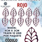 HOJAS MEDIANAS ONDULADA ROJO METALIZADAS 1 PAQUETE CONTIENE 10 UND CÓDIGO HOJASONM-017