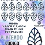 HOJAS PEQUEÑAS ONDULADA PLATEADO METALIZADAS 1 PAQUETE CONTIENE 12 UND CÓDIGO HOJASONM-004