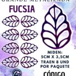 HOJAS GRANDES ONDULADA FUCSIA METALIZADAS 1 PAQUETE CONTIENE 8 UND CÓDIGO HOJASONM-015