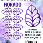 HOJAS GRANDES ONDULADA MORADO METALIZADAS 1 PAQUETE CONTIENE 8 UND CÓDIGO HOJASONM-021