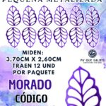 HOJAS PEQUEÑAS ONDULADA MORADO METALIZADAS 1 PAQUETE CONTIENE 12 UND CÓDIGO HOJASONM-019