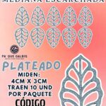HOJAS MEDIANAS ONDULADA PLATEADO ESCARCHADAS 1 PAQUETE CONTIENE 10 UND CÓDIGO HOJASONM-005