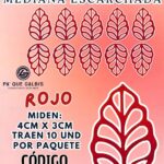 HOJAS MEDIANAS ONDULADA ROJO ESCARCHADAS 1 PAQUETE CONTIENE 10 UND CÓDIGO HOJASONM-017