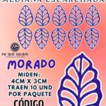 HOJAS MEDIANAS ONDULADA MORADO ESCARCHADAS 1 PAQUETE CONTIENE 10 UND CÓDIGO HOJASONM-020