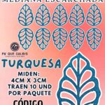 HOJAS MEDIANAS ONDULADA TURQUESA ESCARCHADAS 1 PAQUETE CONTIENE 10 UND CÓDIGO HOJASONM-026