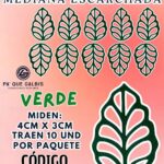 HOJAS MEDIANAS ONDULADA VERDE ESCARCHADAS 1 PAQUETE CONTIENE 10 UND CÓDIGO HOJASONM-029