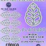 HOJAS GRANDES ONDULADA PLATEADO ESCARCHADAS 1 PAQUETE CONTIENE 8 UND CÓDIGO HOJASONM-006