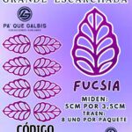 HOJAS GRANDES ONDULADA FUCSIA ESCARCHADAS 1 PAQUETE CONTIENE 8 UND CÓDIGO HOJASONM-015