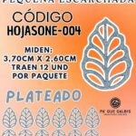 HOJAS PEQUEÑAS ONDULADA PLATEADO ESCARCHADAS 1 PAQUETE CONTIENE 12 UND CÓDIGO HOJASONM-004