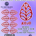 HOJAS GRANDES ONDULADA ROJO ESCARCHADAS 1 PAQUETE CONTIENE 8 UND CÓDIGO HOJASONM-018