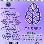 HOJAS GRANDES ONDULADA MORADO ESCARCHADAS 1 PAQUETE CONTIENE 8 UND CÓDIGO HOJASONM-021