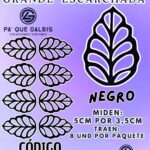 HOJAS GRANDES ONDULADA NEGRO ESCARCHADAS 1 PAQUETE CONTIENE 8 UND CÓDIGO HOJASONM-024