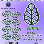 HOJAS GRANDES ONDULADA VERDE ESCARCHADAS 1 PAQUETE CONTIENE 8 UND CÓDIGO HOJASONM-030