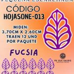 HOJAS PEQUEÑAS ONDULADA FUCSIA ESCARCHADAS 1 PAQUETE CONTIENE 12 UND CÓDIGO HOJASONM-013