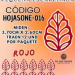 HOJAS PEQUEÑAS ONDULADA ROJO ESCARCHADAS 1 PAQUETE CONTIENE 12 UND CÓDIGO HOJASONM-016