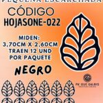 HOJAS PEQUEÑAS ONDULADA NEGRO ESCARCHADAS 1 PAQUETE CONTIENE 12 UND CÓDIGO HOJASONM-022