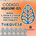 HOJAS PEQUEÑAS ONDULADA TURQUESA ESCARCHADAS 1 PAQUETE CONTIENE 12 UND CÓDIGO HOJASONM-025