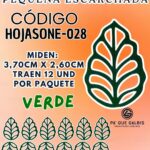 HOJAS PEQUEÑAS ONDULADA VERDE ESCARCHADAS 1 PAQUETE CONTIENE 12 UND CÓDIGO HOJASONM-028