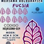 HOJAS MEDIANAS ONDULADA FICSIA HOLOGRÁFICAS 1 PAQUETE CONTIENE 8 UND CÓDIGO HOJASONH-014
