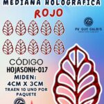 HOJAS MEDIANAS ONDULADA ROJO HOLOGRÁFICAS 1 PAQUETE CONTIENE 8 UND CÓDIGO HOJASONH-017