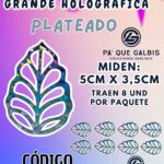 HOJAS GRANDES ONDULADA PLATEADO HOLOGRÁFICAS 1 PAQUETE CONTIENE 8 UND CÓDIGO HOJASONH-006