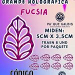 HOJAS GRANDES ONDULADA FUCSIA HOLOGRÁFICAS 1 PAQUETE CONTIENE 8 UND CÓDIGO HOJASONH-015