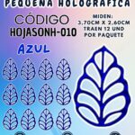 HOJAS PEQUEÑAS ONDULADA AZUL HOLOGRÁFICAS 1 PAQUETE CONTIENE 12 UND CÓDIGO HOJASONH-010