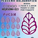 HOJAS PEQUEÑAS ONDULADA FUCSIA HOLOGRÁFICAS 1 PAQUETE CONTIENE 12 UND CÓDIGO HOJASONH-013