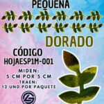 HOJAS PEQUEÑAS ESPIGA DORADO METALIZADAS 1 PAQUETE CONTIENE 12 UND CÓDIGO HOJAESP1M-001