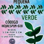 HOJAS PEQUEÑAS ESPIGA VERDE METALIZADAS 1 PAQUETE CONTIENE 12 UND CÓDIGO HOJAESP1M-016