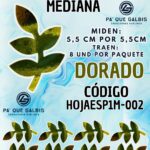HOJAS MEDIANAS ESPIGA DORADO METALIZADAS 1 PAQUETE CONTIENE 8 UND CÓDIGO HOJAESP1M-002
