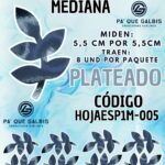 HOJAS MEDIANAS ESPIGA PLATEADO METALIZADAS 1 PAQUETE CONTIENE 8 UND CÓDIGO HOJAESP1M-005