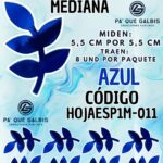 HOJAS MEDIANAS ESPIGA AZUL  METALIZADAS 1 PAQUETE CONTIENE 8 UND CÓDIGO HOJAESP1M-011
