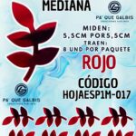 HOJAS MEDIANAS ESPIGA ROJO  METALIZADAS 1 PAQUETE CONTIENE 8 UND CÓDIGO HOJAESP1M-017
