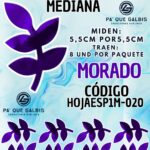 HOJAS MEDIANAS ESPIGA MORADO METALIZADAS 1 PAQUETE CONTIENE 8 UND CÓDIGO HOJAESP1M-020