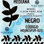 HOJAS MEDIANAS ESPIGA NEGRO METALIZADAS 1 PAQUETE CONTIENE 8 UND CÓDIGO HOJAESP1M-022